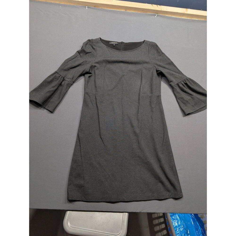 Lafayette 148 NY Gray Bell Sleeve Shift Dress Size S